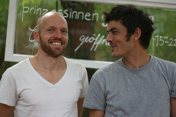 Marco und Robert, Initiatoren der Prinzessinnengärten, Berlin-Kreuzberg, September 2009